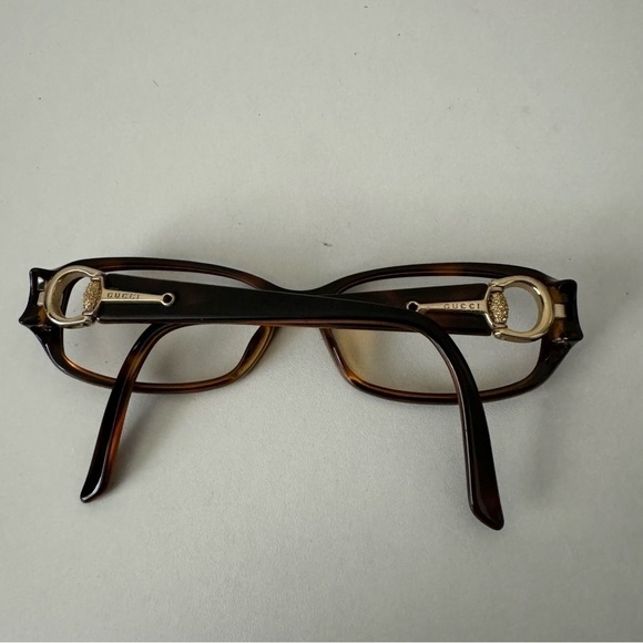 Gucci Eyeglasses GG 3204 UOO Tortoise & Gold Rectangular Frame Italy - Picture 4 of 8